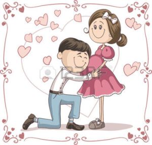 29874234-enceinte-annonce-couple-vectorielle-cartoon